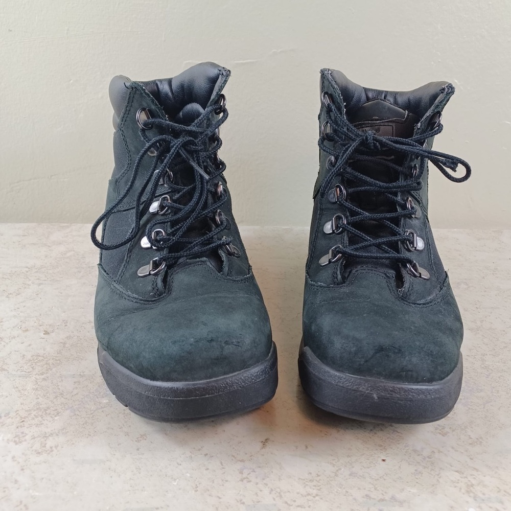 Timberland Boots Size 6 Black leather Mid Top Field Hiking Boots - Picture 8 of 9